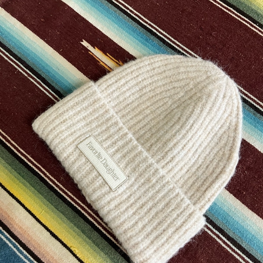 Favorite Daughter cream white beanie